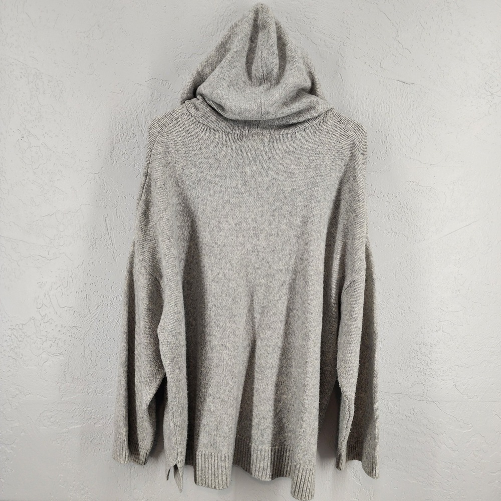 HM LOGG Gray Oversized Knit Hooded Sweater Womens Size M/L Cozy Loungewear - Picture 2 of 6